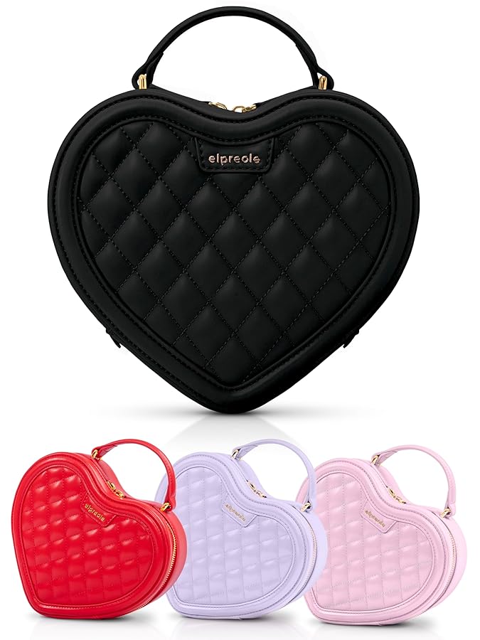 elpreole Women's Heart Shaped Purse, Designer Crossbody elpreole Women's Heart Shaped Purse, Designer Crossbody